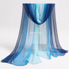 Blue and teal sheer fabric playsilk curtain for imaginative play