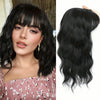 14-Inch Wavy Clip-In Hair Topper with Bangs