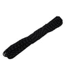 Black reflective paracord rope used for outdoor utility and binding purposes