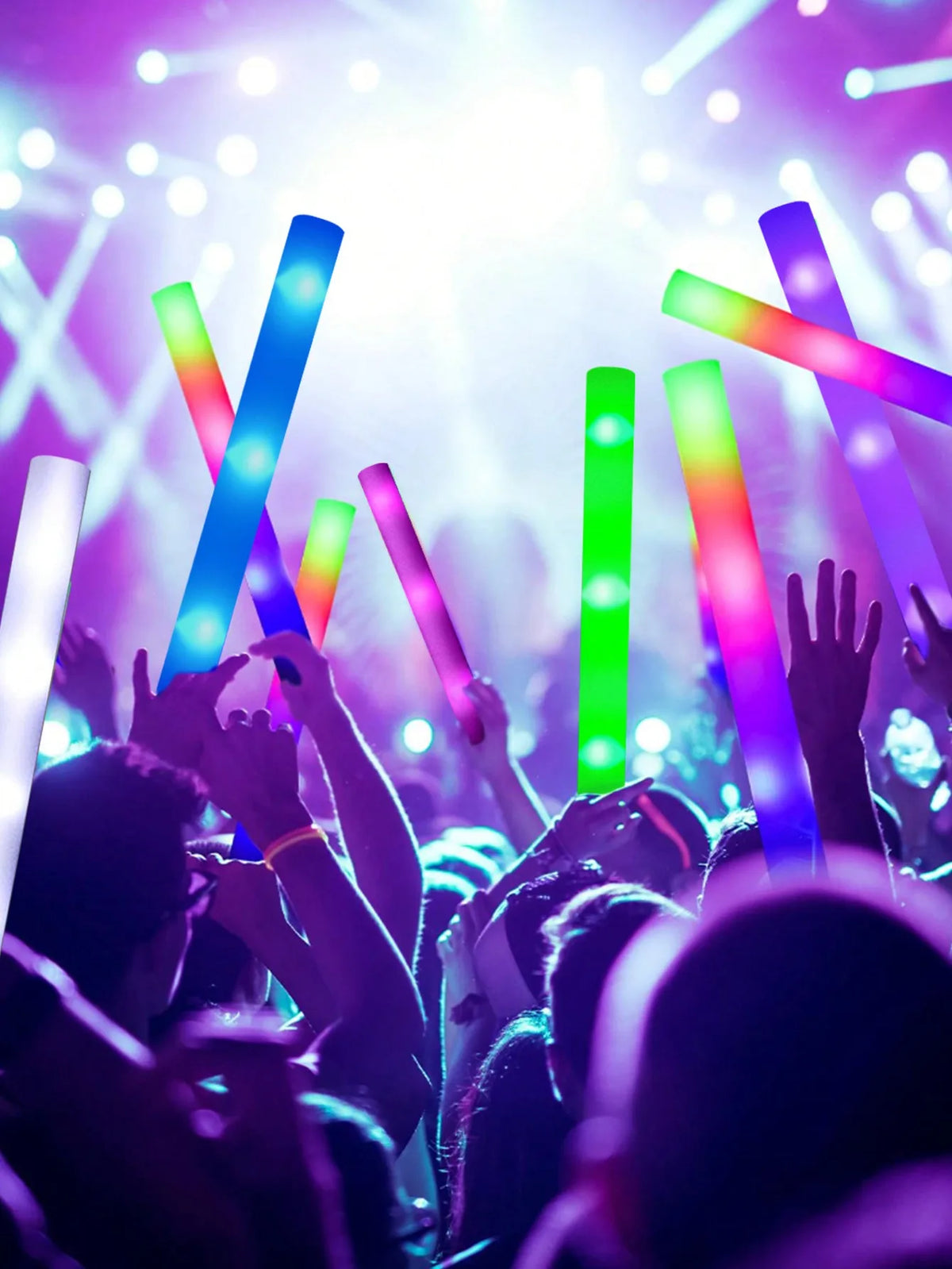 LED Foam Glow Sticks with 3 Light Modes