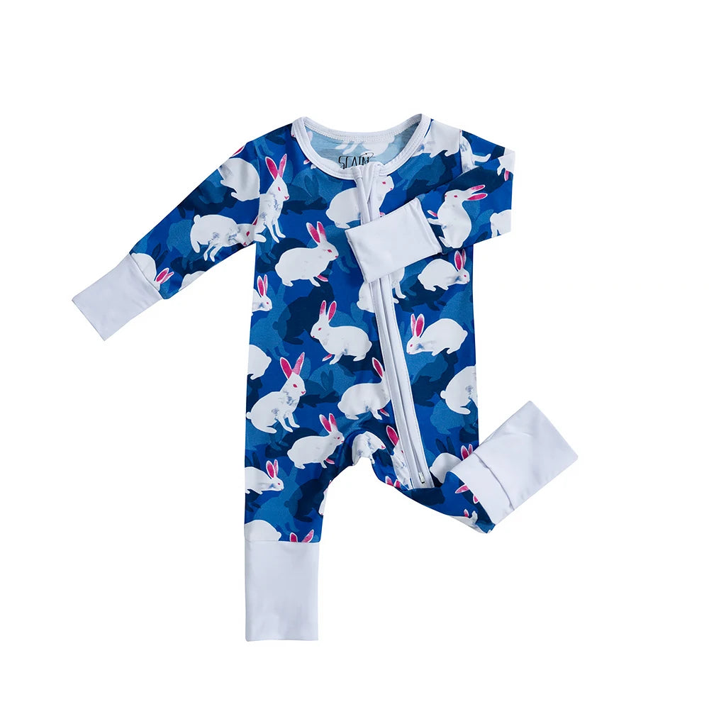 Eco-Friendly Bamboo Baby Romper with Zipper Closure
