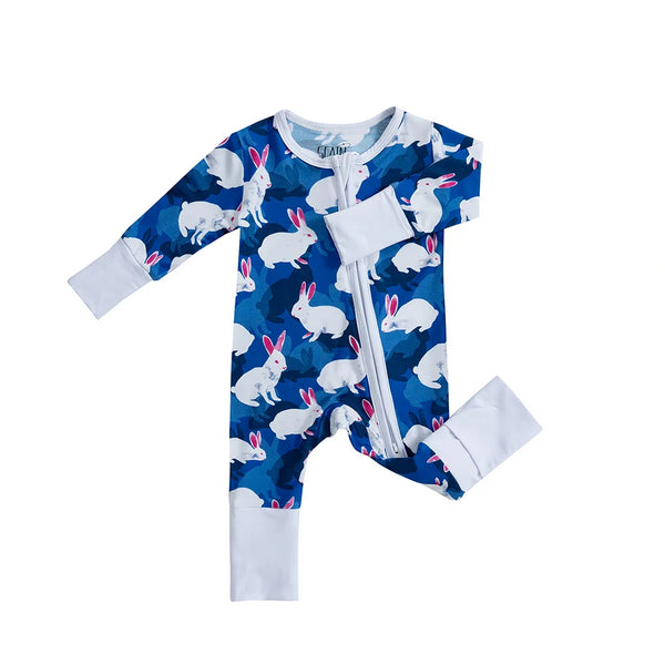 Eco-Friendly Bamboo Baby Romper with Zipper Closure