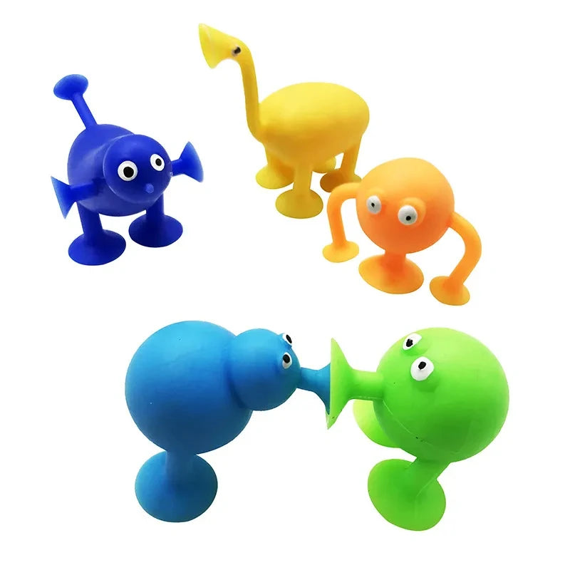 Soft Silicone Animal Building Blocks with Suction Cups