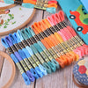 Rainbow Gradient Embroidery Thread Set - 12 Spools