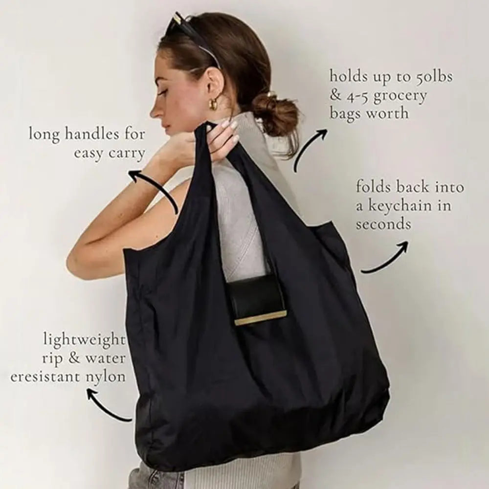 Compact Keychain Tote Bag – Foldable & Reusable Shopping Bag