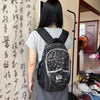 Floral Print Laptop Backpack with Butterfly Accents