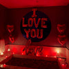 Heart-Shaped 'I Love You' Foil Balloon with Red Petals