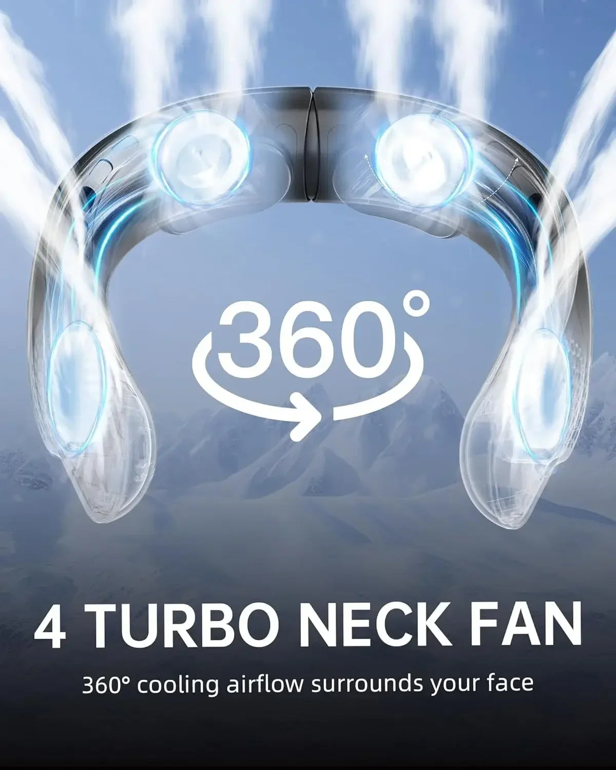 Portable Bladeless Neck Fan with 4000mAh Battery & LED Display