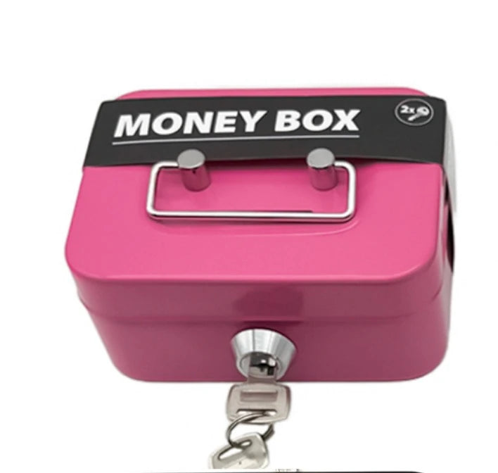 Lockable Piggy Bank with Key – Compact Coin & Key Storage Box