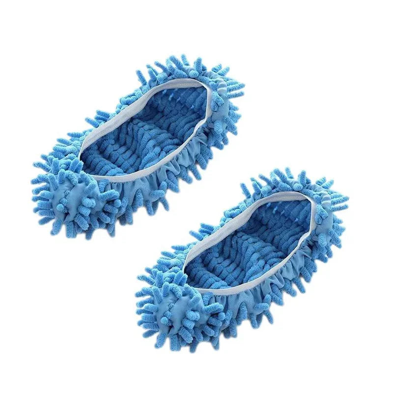 Chenille Dust Mop Slippers for Hands-Free Floor Cleaning