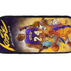 A black zippered pouch featuring a graphic of a basketball player in an orange and purple jersey.