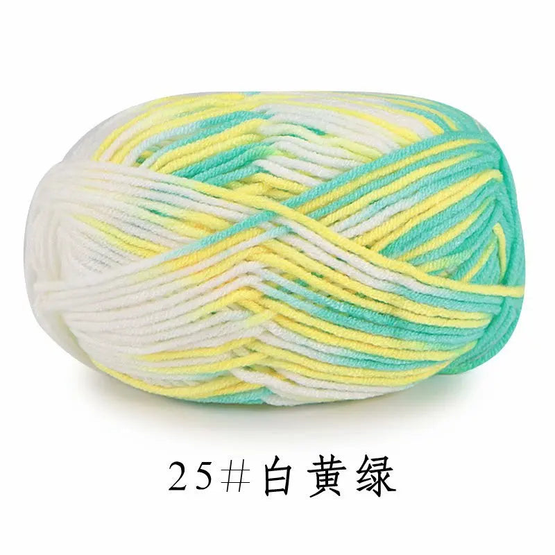 Section-Dyed Milk Cotton Yarn for Knitting and Crochet