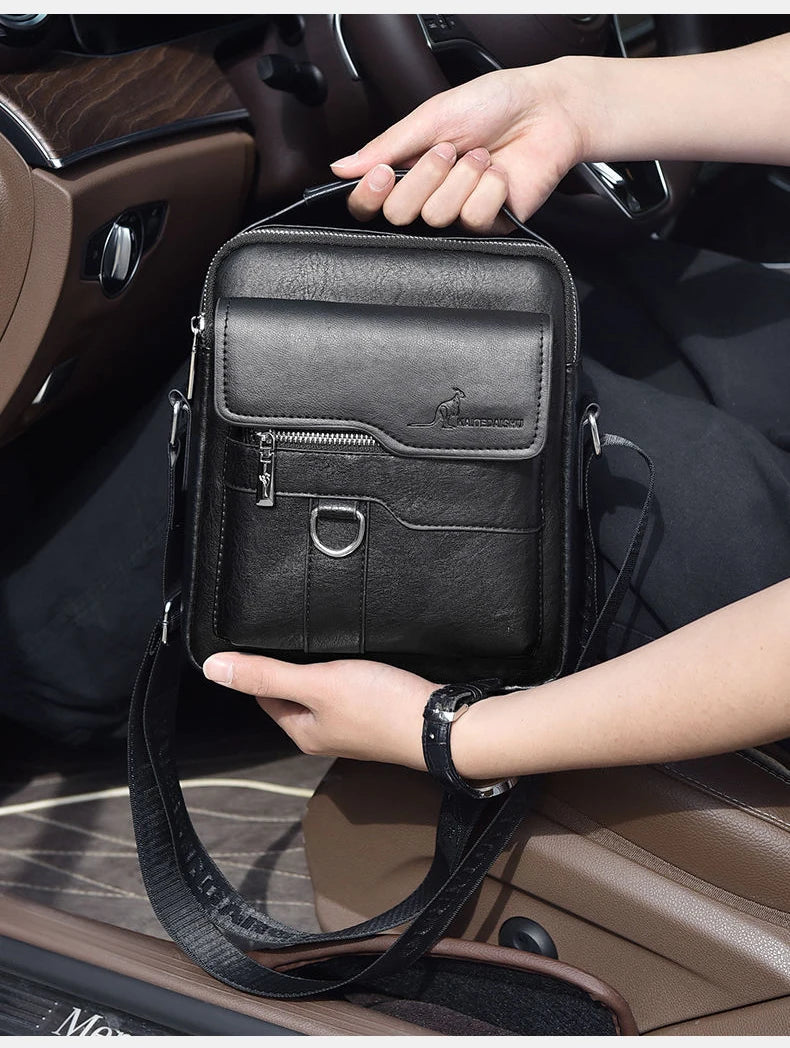 Vintage Leather Messenger Bag for Men – Classic Crossbody Shoulder Bag