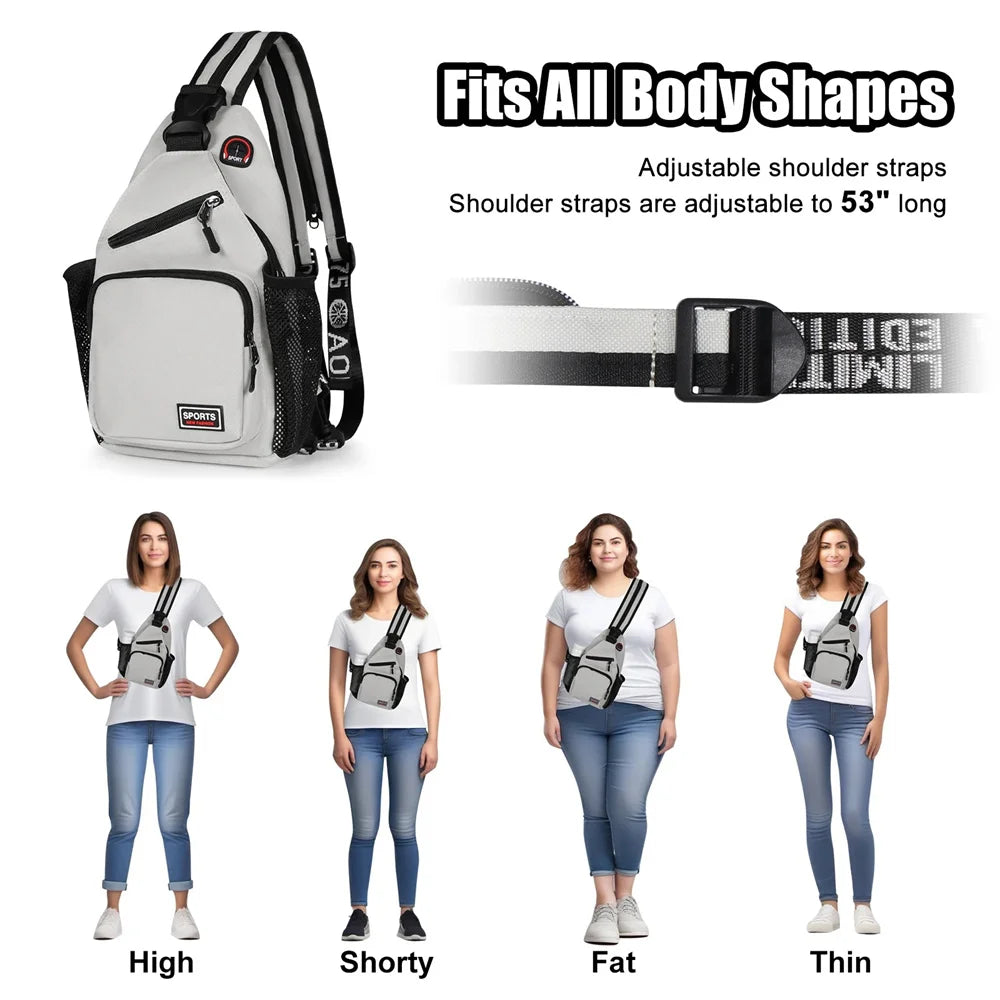 Convertible Women's Chest Bag with Earphone Hole
