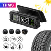 A black TPMS device is shown with a tire, various sensors, and icons for monitoring tire pressure.