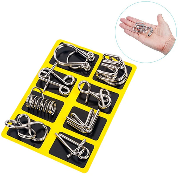 8-teiliges Metall-Draht-Puzzle-Set zum Knobeln