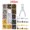 Metal Double Cap Rivets with Setting Tool Kit for Leathercraft & Repairs