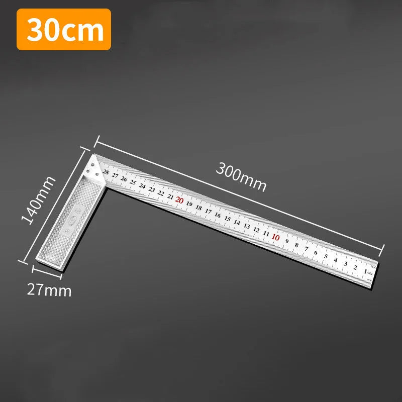 Aluminum Alloy 90-Degree Square Ruler for Woodworking