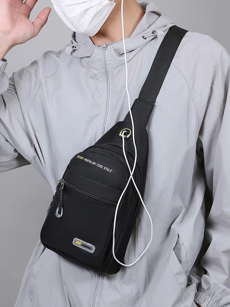 Men's Casual Crossbody Sling Bag with Multiple Pockets