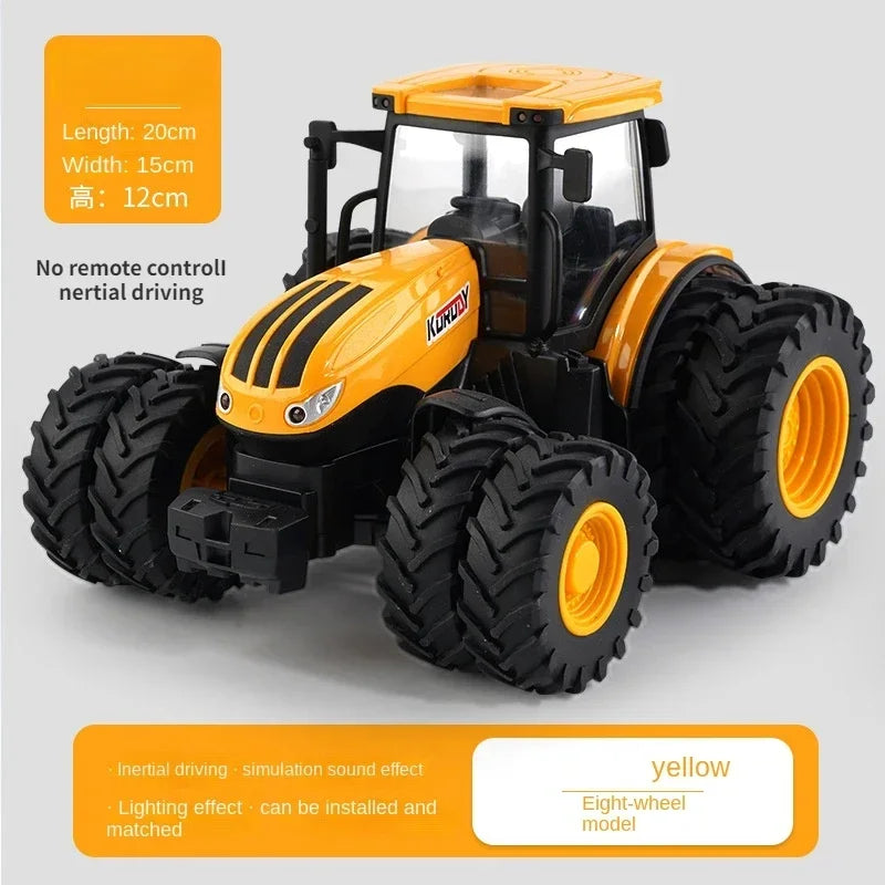 Remote-Controlled Farm Tractor Toy with Realistic Engineering Details