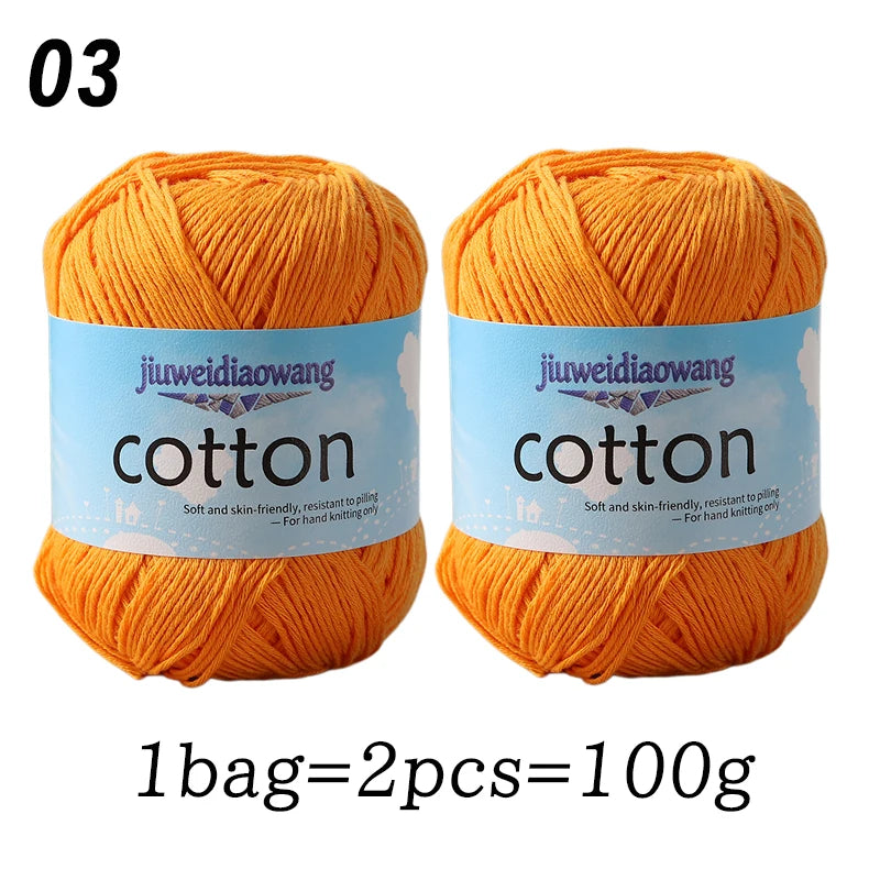 Premium 100% Cotton Yarn – Medium-Fine Weight for All-Season Knitting