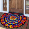Half Circle Flower Print Non-Slip Entryway Mat