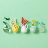 Mini Ceramic Vase Fridge Magnet with Artificial Flower Holder