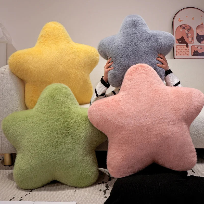 Star Shaped Plush Throw Pillow for Couch, Bed, and Floor