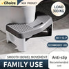 A gray and white comfort squatting stool designed for smooth bowel movement, recommended for family use.