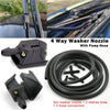 A set of 4-way washer nozzles and a 2-meter hose with four connectors for windshield washing.