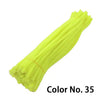 A bundle of bright yellow chenille craft stems for DIY projects.