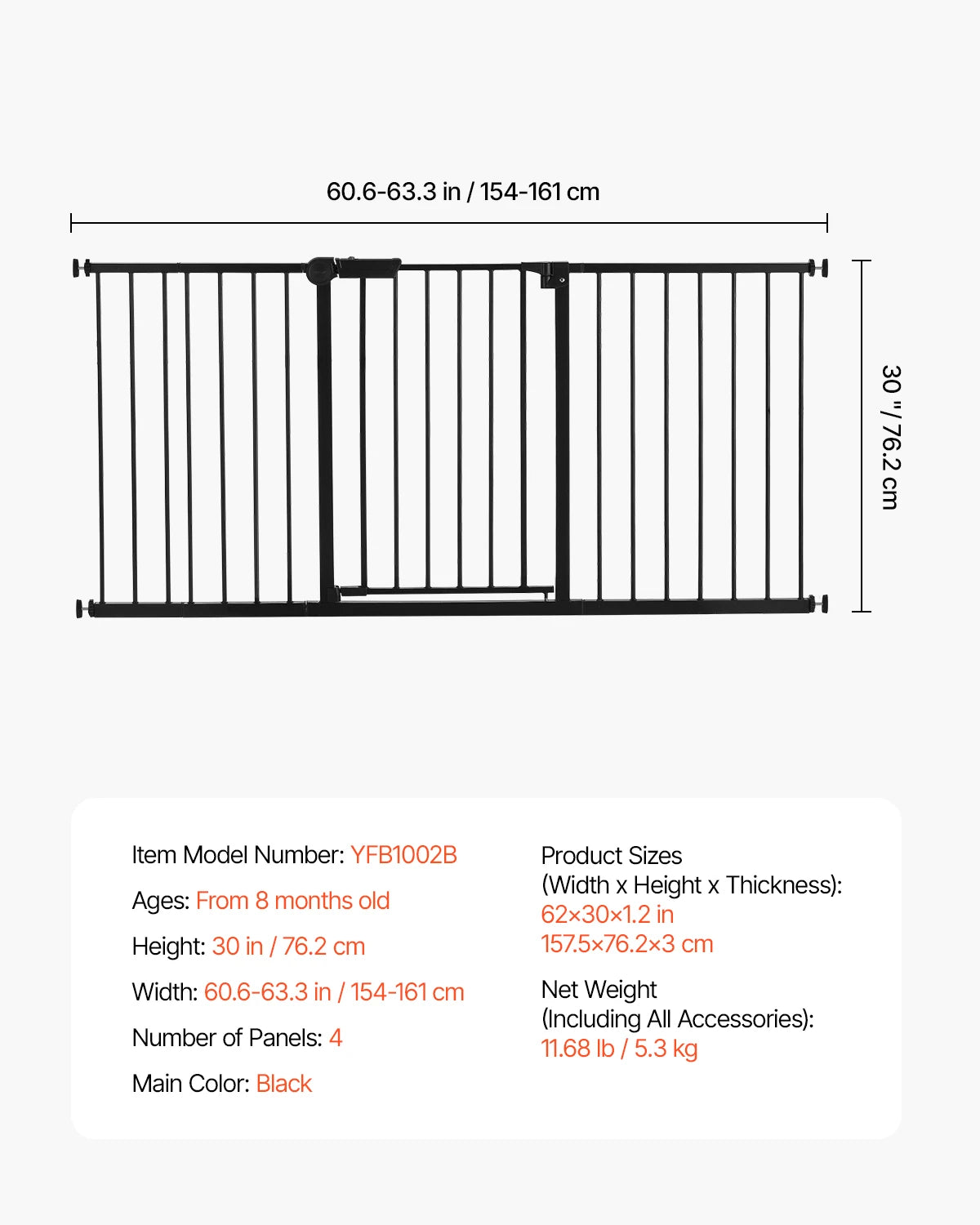 Walk-Through Safety Gate for Babies and Pets