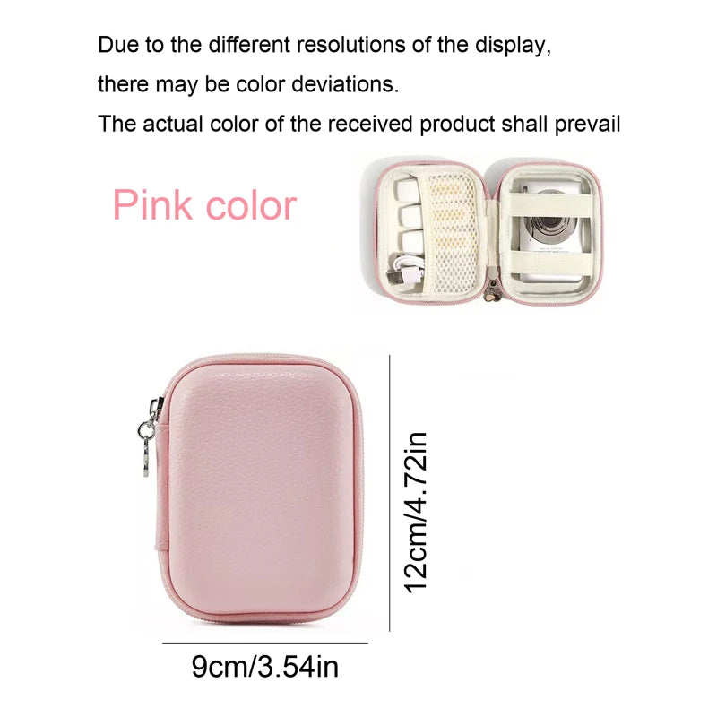 Portable Leather Cable Organizer Travel Pouch