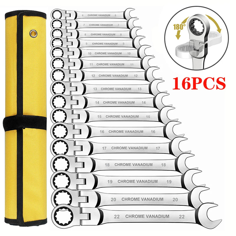 Flex-Head Ratcheting Wrench Set