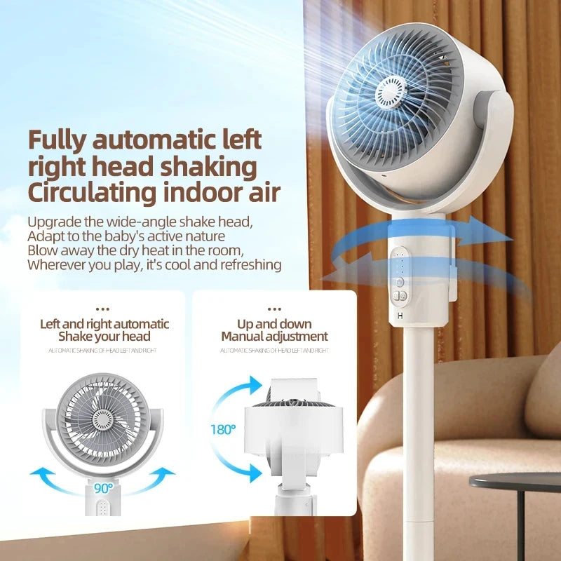 360° Circulation Floor Fan with Remote Control