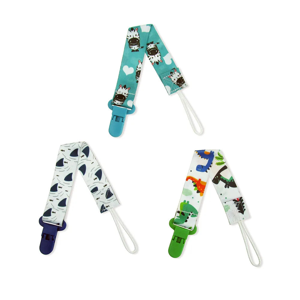 3-Pack Cartoon Pacifier Clips for Babies