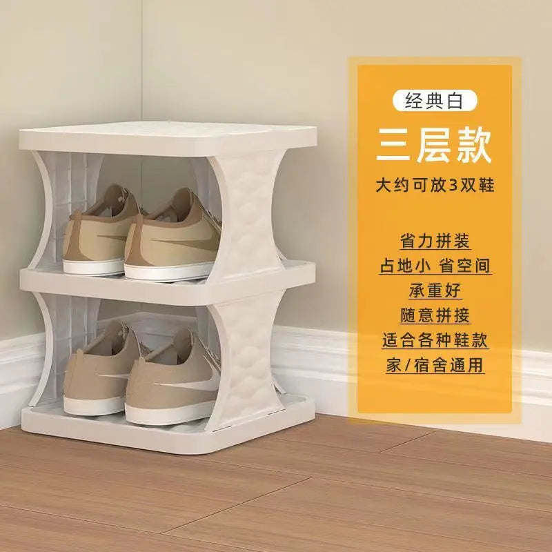 Space-Saving Plastic Shoe Rack for Entryway & Closet