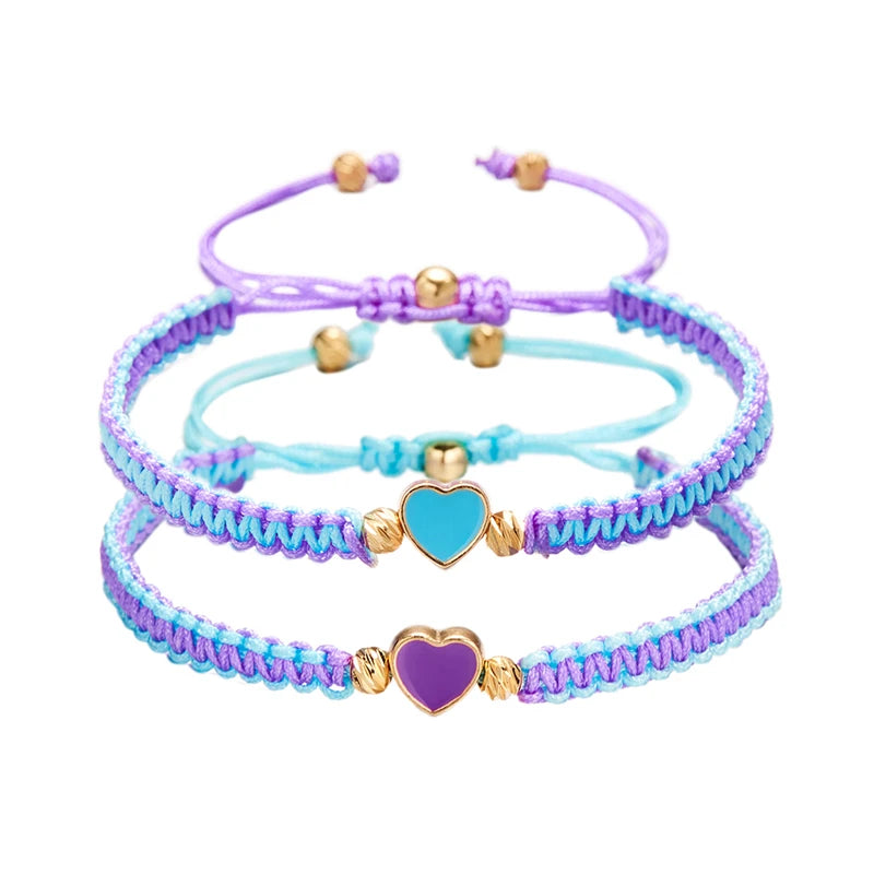 Matching Love Heart Beaded Bracelets for Couples