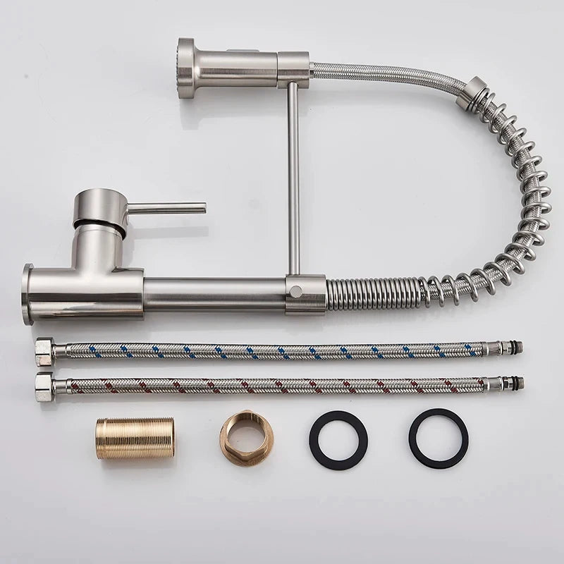 Matte Black Pull-Down Kitchen Faucet with Dual-Mode Spray Head