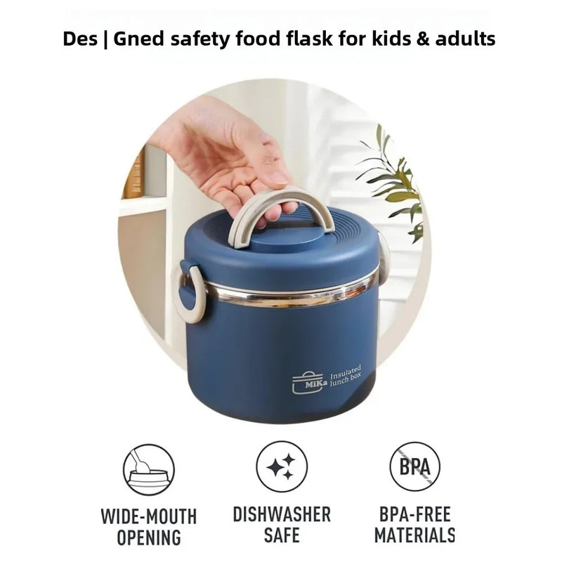 Insulated 304 Stainless Steel Lunch Box with Carry Bag