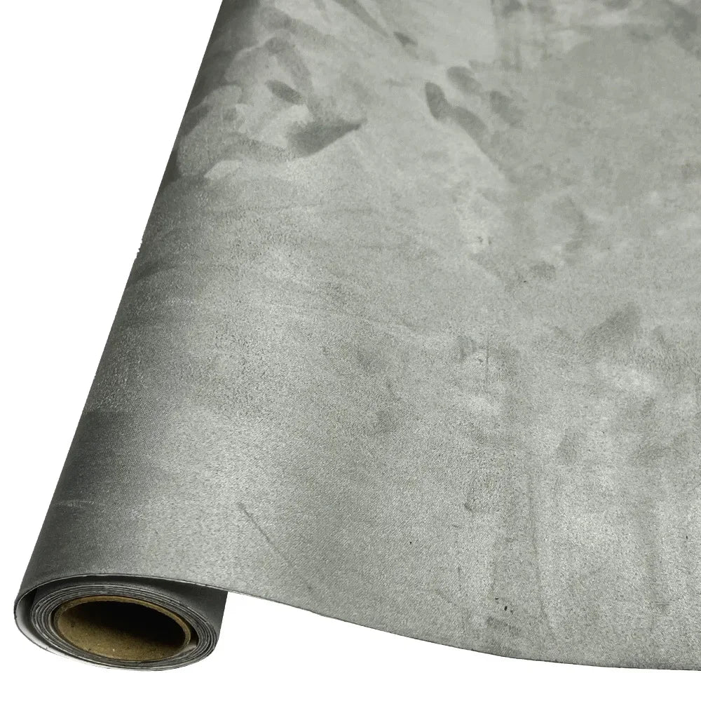 Roll of gray self-adhesive suede fabric for DIY car interior and home decor