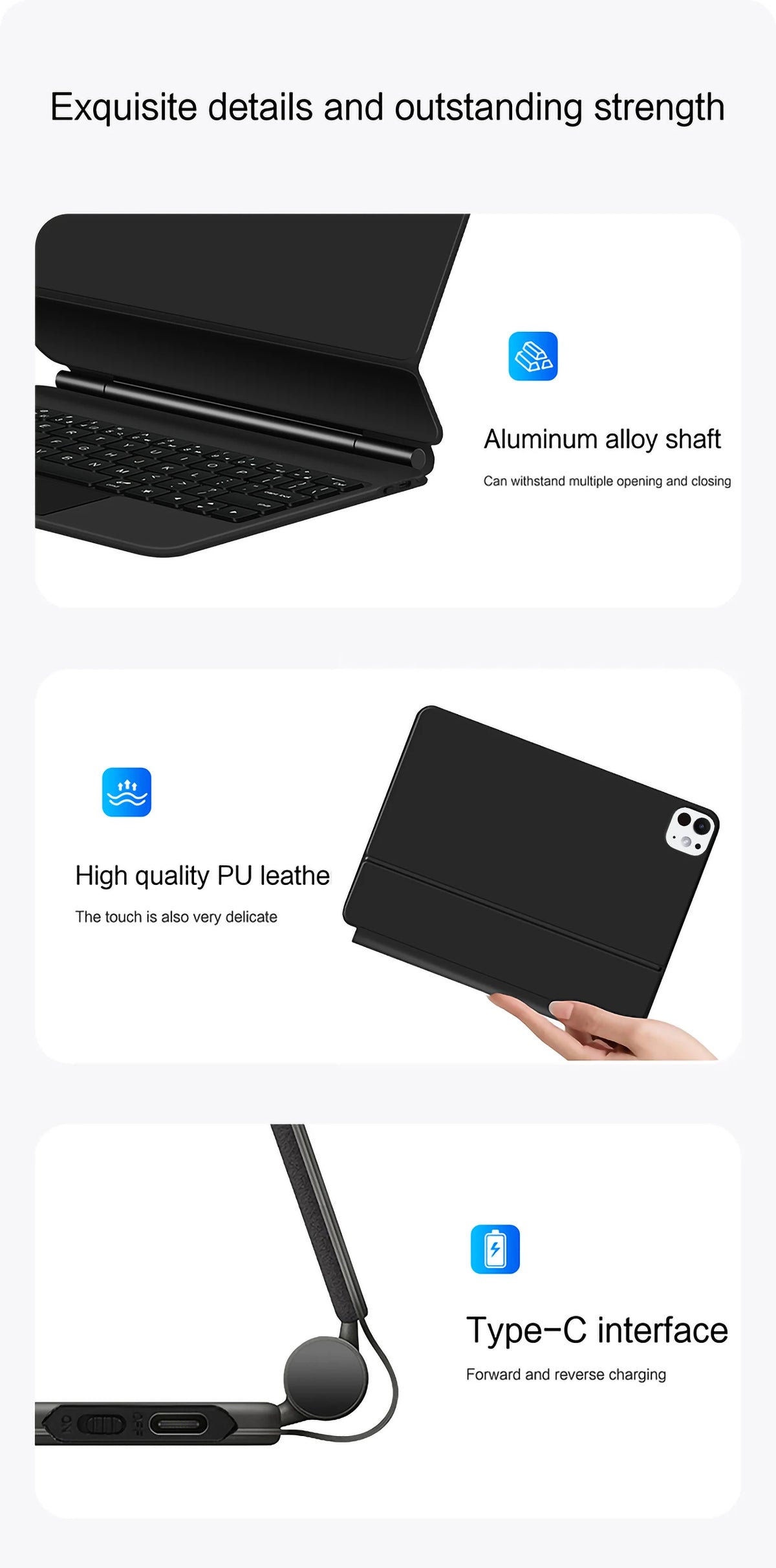 iPad Magic Keyboard Case with Backlit Keys and Touchpad