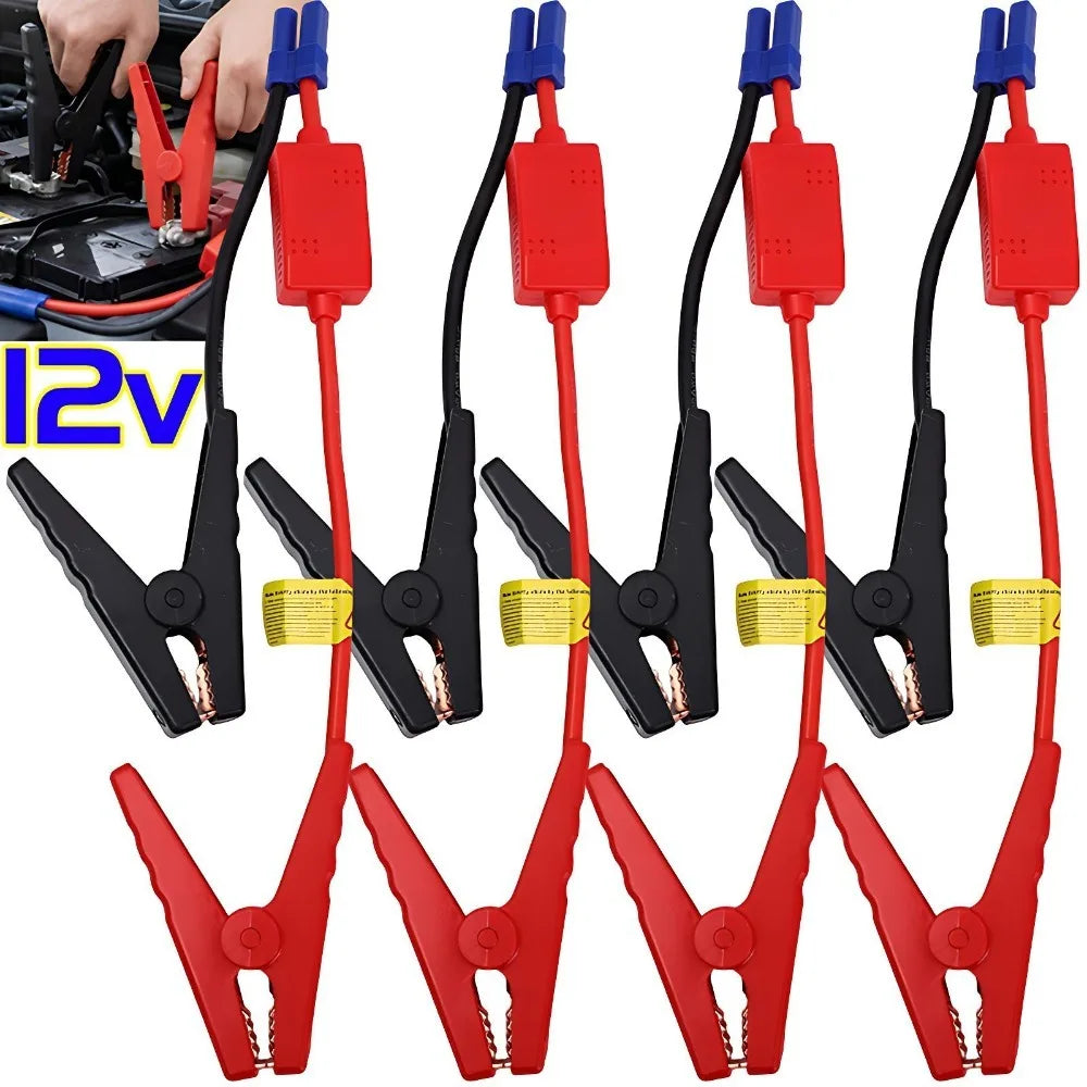 Heavy-Duty 12V Car Jump Starter Cable Clamps