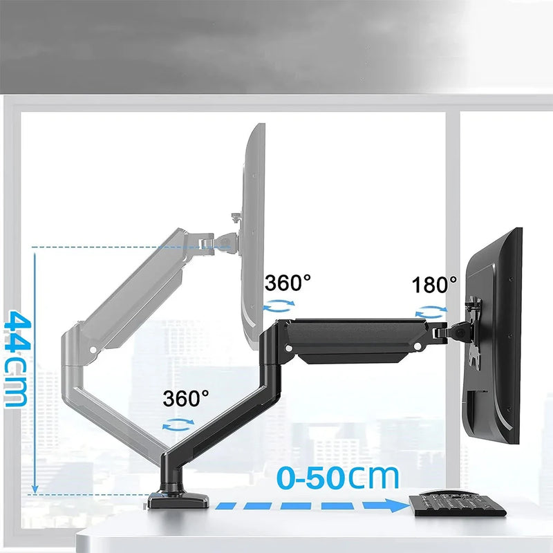 Dual Monitor Desk Mount with Full Motion Arms