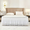 Elastic Wrap-Around Ruffled Bed Skirt with Lace Trim