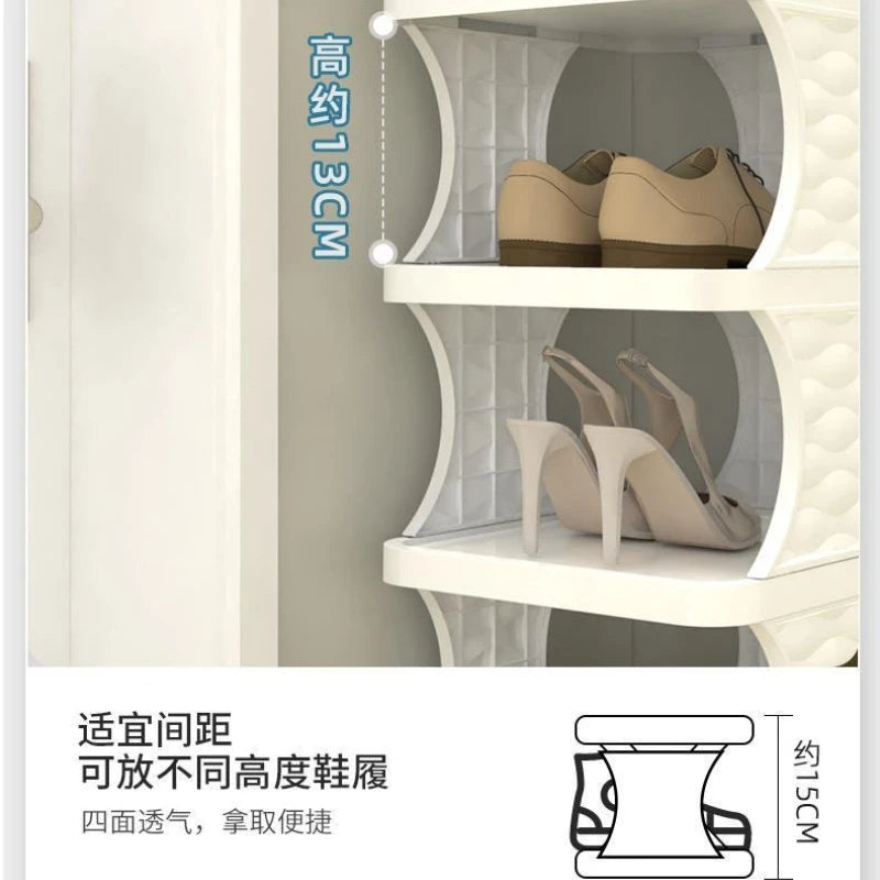 Space-Saving Plastic Shoe Rack for Entryway & Closet