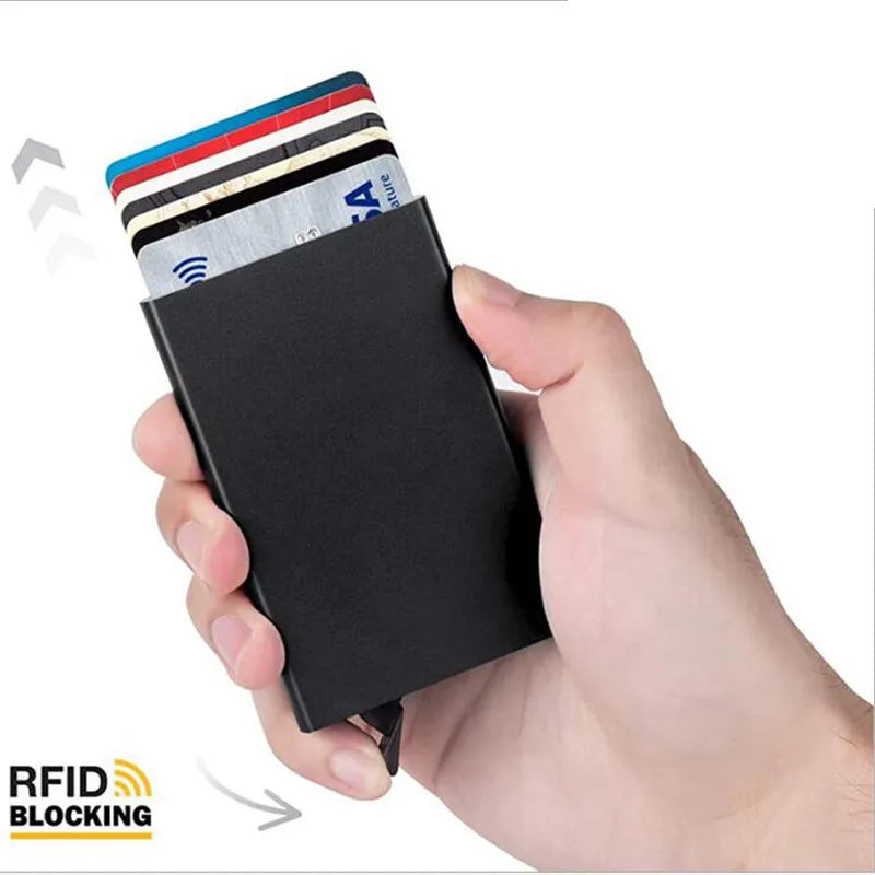 Slim RFID-Blocking Metal Wallet