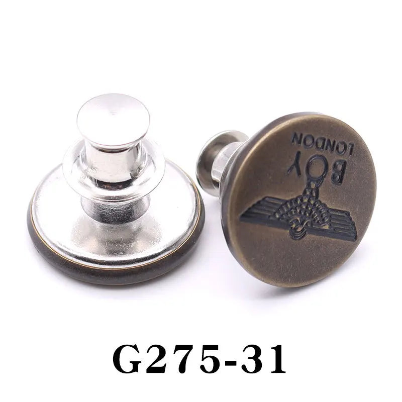 No-Sew Adjustable Jeans Button Pins for Waist Tightening and Decoration