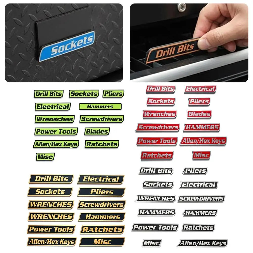 Magnetic Toolbox Organizer Labels Set