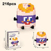 A set of 216 micro building blocks forming a cute dessert figurine with purple and pink colors.